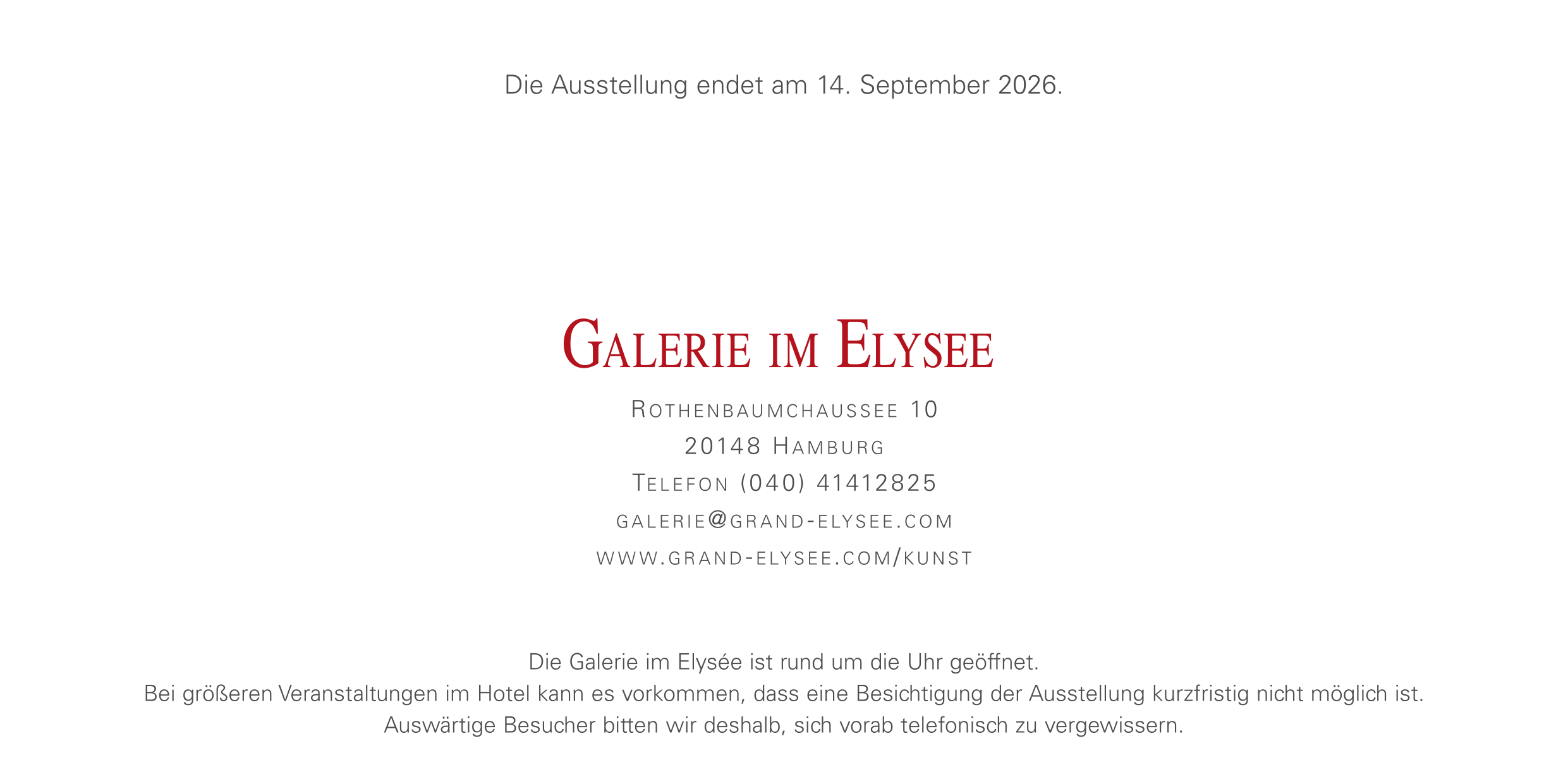 28.05.2026 um 18:30, Galerie im Elysee