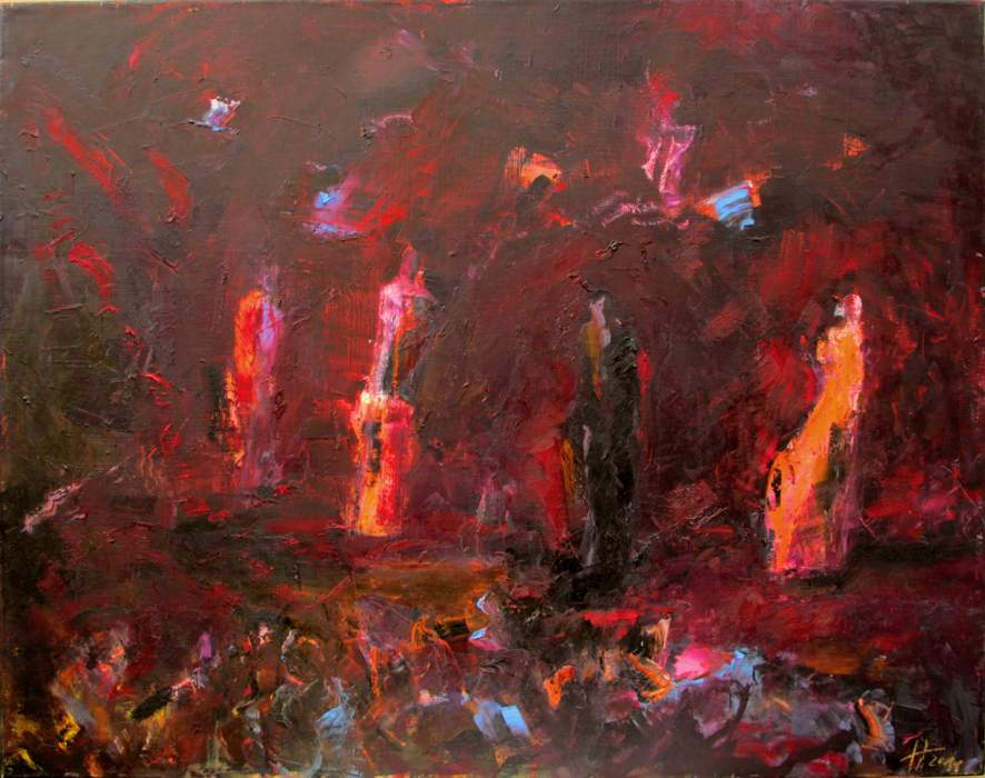 Andreas Homberg, Im Konzert, 2011, Öl/Hf, 80x100 cm