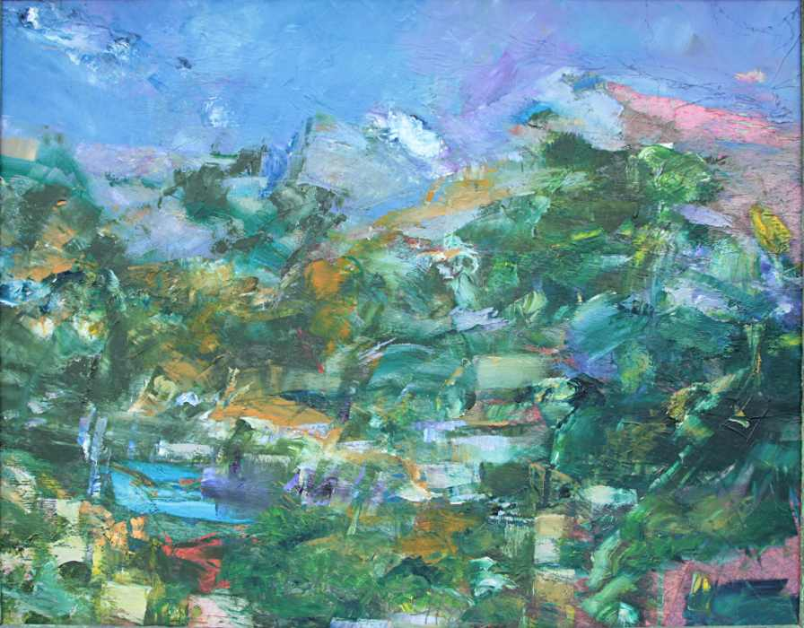 Andreas Homberg, Im Taunus, 2003, Öl/Hf, 45x60 cm