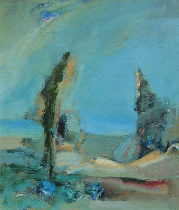 Andreas Homberg, Bei Loddin, 2001, Öl/Hf, 50x60cm