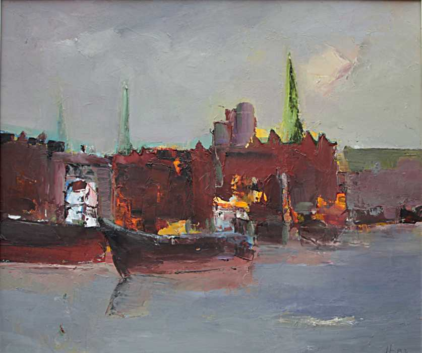 Andreas HombergKleiner Hafen, 2003, Öl/Hf, 54x63 cm