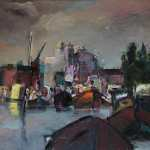 Andreas Homberg, Harburger Hafen, 2003, Öl/Hf, 85x88cm