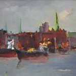 Andreas HombergKleiner Hafen, 2003, Öl/Hf, 54x63 cm